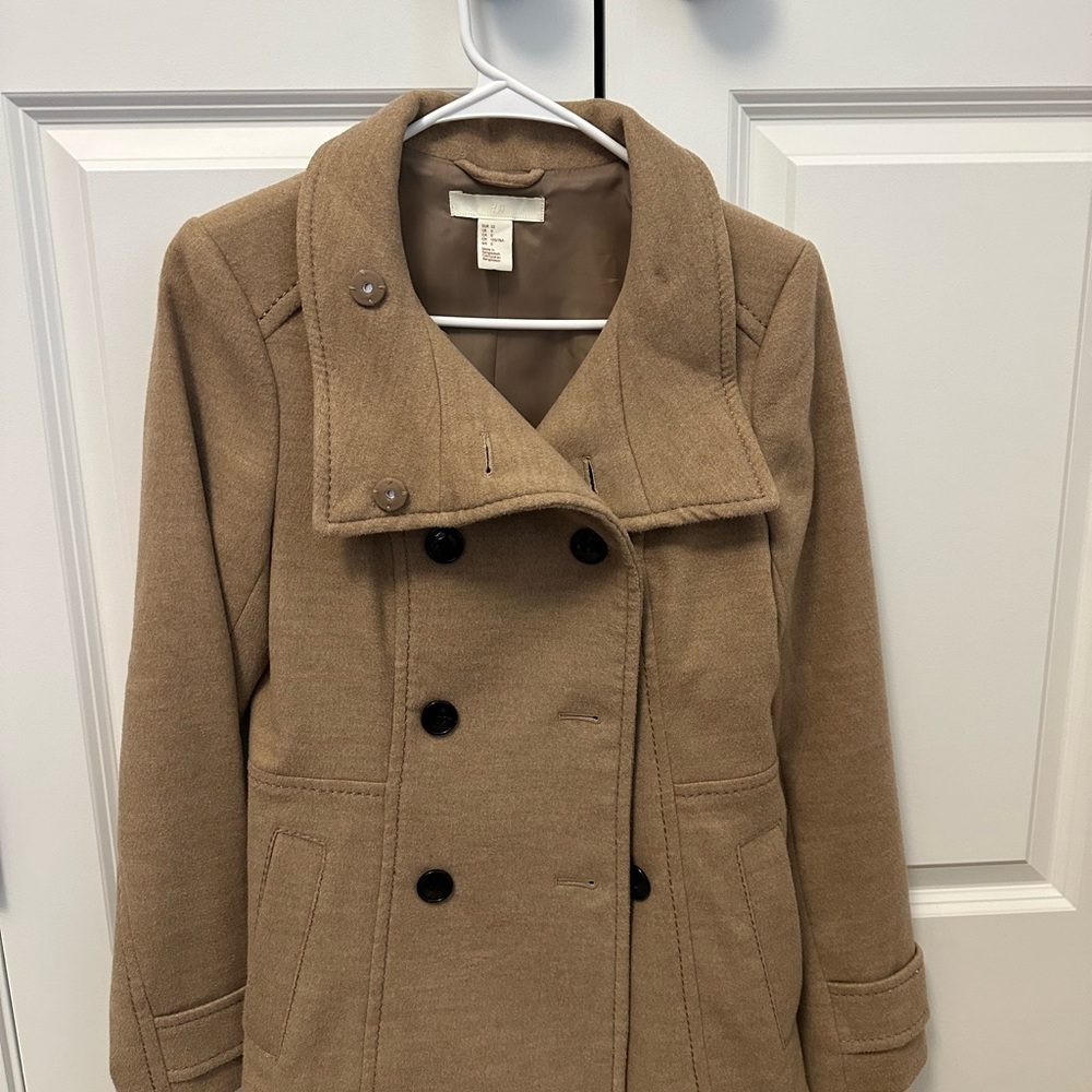 H&M Women's Brown Pea Coat